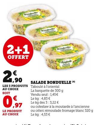 Super U Bonduelle salade offre