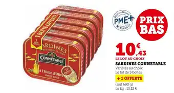 Super U Connetable sardines offre