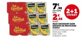 Super U D'aucy mais croquant sans residus de pesticides offre