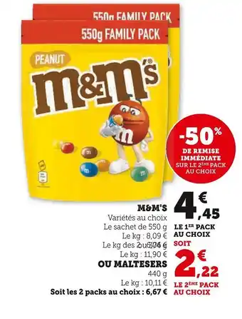 Super U M&m's m&m's offre