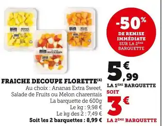 Super U Florette fraiche decoupe offre