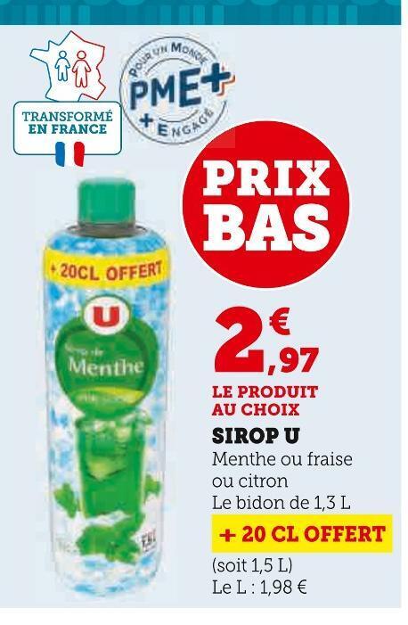 Super U U sirop offre
