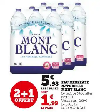 Super U Mont blanc au minerale naturelle offre