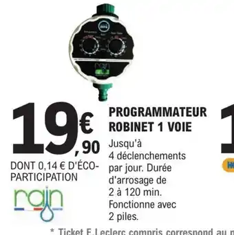 E.Leclerc Brico PROGRAMMATEUR ROBINET 1 VOIE offre