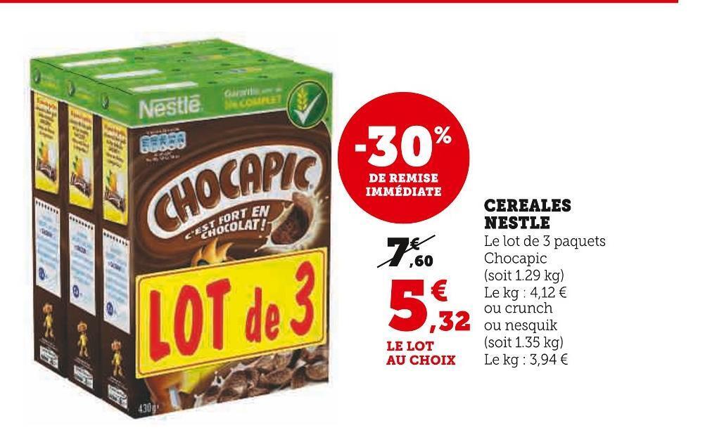 Super U Nestle cereales offre
