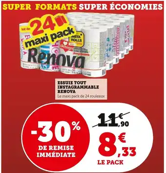 Super U Renova essuie tout instagrammable offre