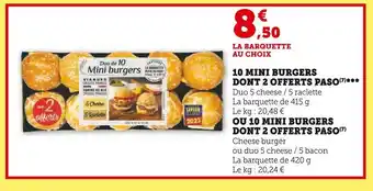Super U 10 mini burgers dont 2 offerts paso offre