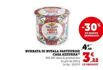 Casa azzurra burrata di bufala pasteurise