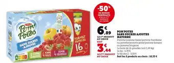 U Express Materne pom'potes sans sucres ajoutes offre