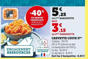 Super U U crevette cuite offre