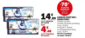 Super U Dash pods lessive tout en 1 * offre