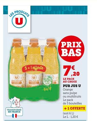 Super U U pur jus offre