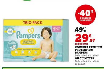 Super U Pampers couches premium protection offre