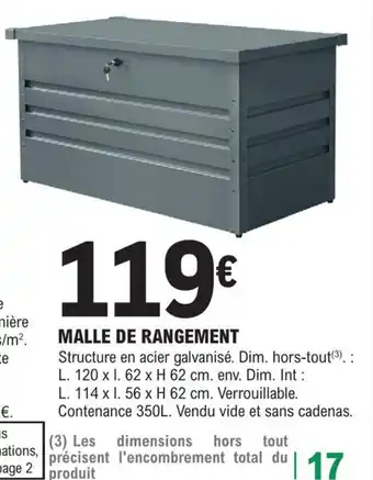 E.Leclerc Brico MALLE DE RANGEMENT offre
