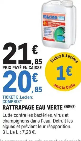 RATTRAPAGE EAU VERTE