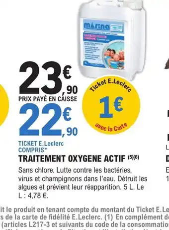 TRAITEMENT OXYGENE ACTIF