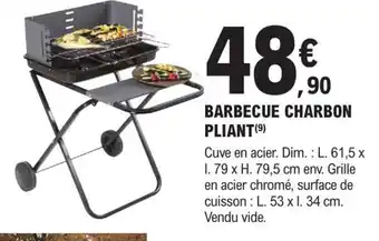 E.Leclerc Brico BARBECUE CHARBON PLIANT (⁹) offre