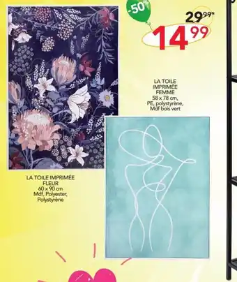 LA TOILE IMPRIMÉE FEMME 58 x 78 cm, PE, polystyrène, Mdf bois vert