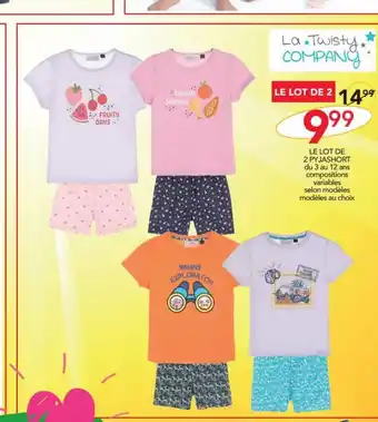 LE LOT DE 2 PYJASHORT du 3 au 12 ans compositions variables selon modèles