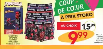 Stokomani LE LOT DE 5 BOXERS offre
