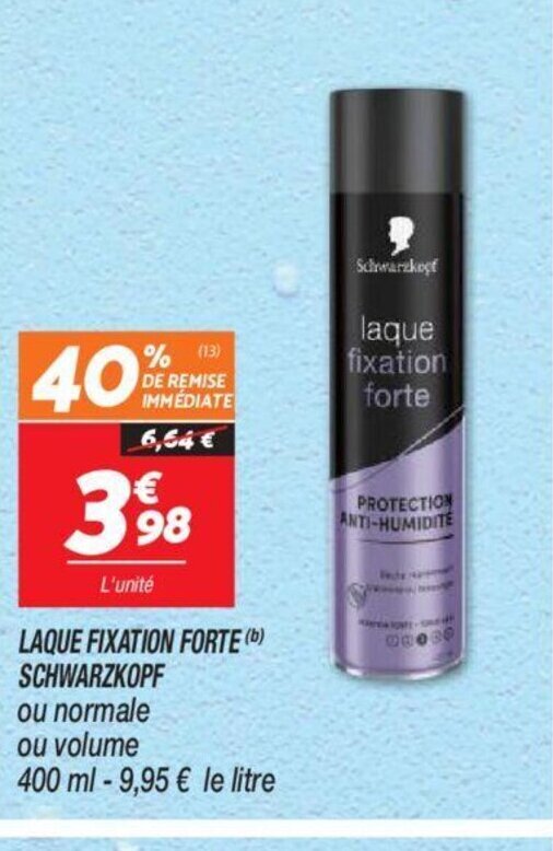 Netto LAQUE FIXATION FORTE (b) SCHWARZKOPF offre
