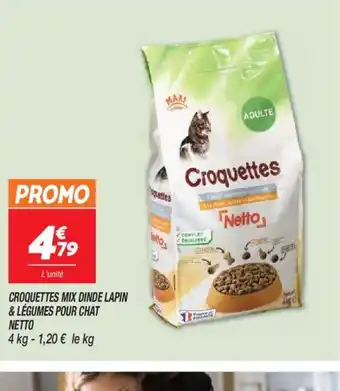 Netto CROQUETTES MIX DINDE LAPIN & LÉGUMES POUR CHAT NETTO offre