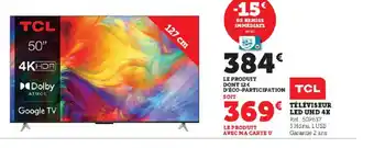 Super U TÉLÉVISEUR LED UHD 4K offre