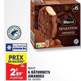 ALDI 6 BÂTONNETS AMANDES offre