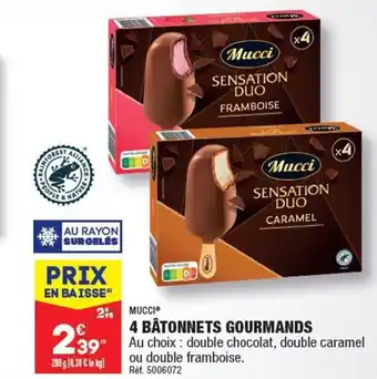 ALDI 4 BÂTONNETS GOURMANDS Au choix : double chocolat, double caramel offre