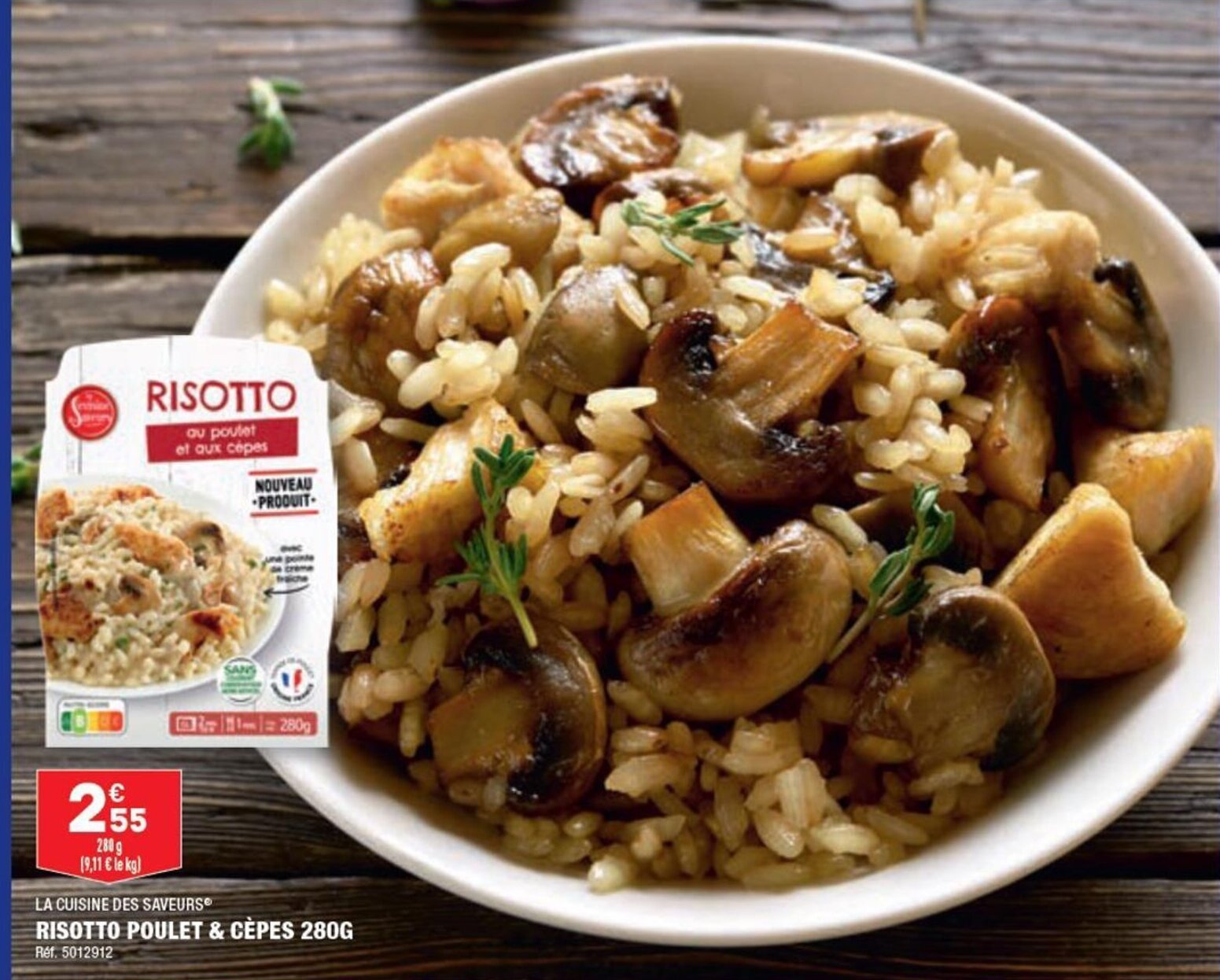 ALDI RISOTTO POULET & CÈPES 280G offre
