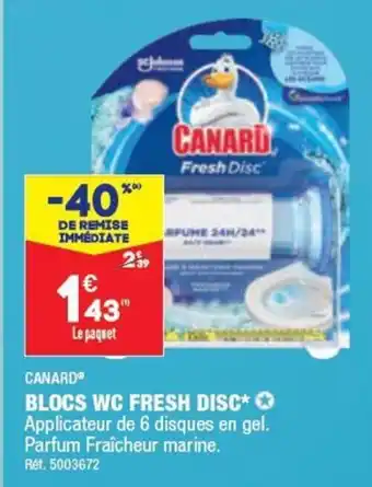 ALDI BLOCS WC FRESH DISC* ✪ Applicateur de 6 disques en gel. Parfum Fraîcheur marine. offre