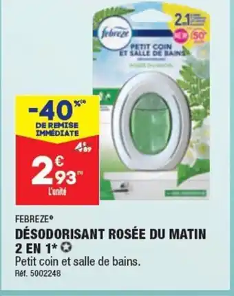 ALDI DÉSODORISANT ROSÉE DU MATIN 2 EN 1* O offre