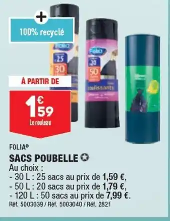 ALDI SACS POUBELLE offre