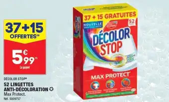 ALDI DÉCOLOR STOP 52 LINGETTES ANTI-DÉCOLORATION Max Protect. offre