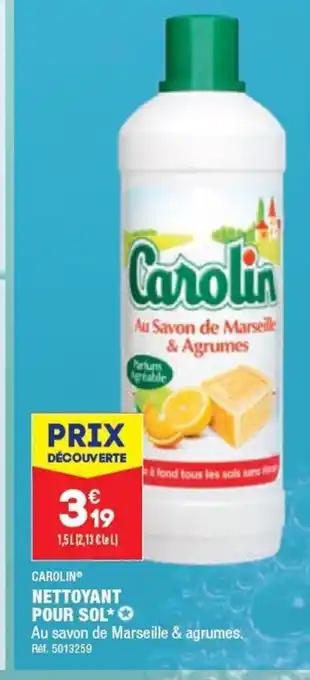 ALDI CAROLIN NETTOYANT POUR SOL* offre