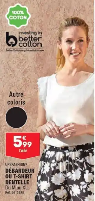 ALDI UP2FASHION DÉBARDEUR OU T-SHIRT DENTELLE Du M au XL. offre