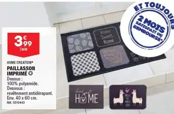 ALDI HOME CREATION PAILLASSON IMPRIMÉ offre