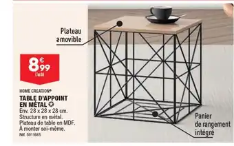 ALDI HOME CREATION TABLE D'APPOINT EN MÉTAL offre