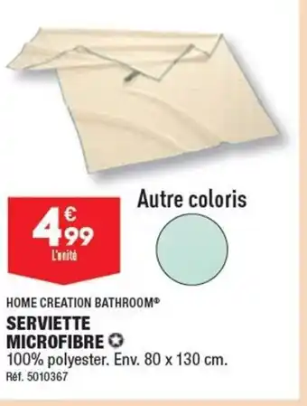 ALDI HOME CREATION BATHROOM SERVIETTE MICROFIBRE O offre