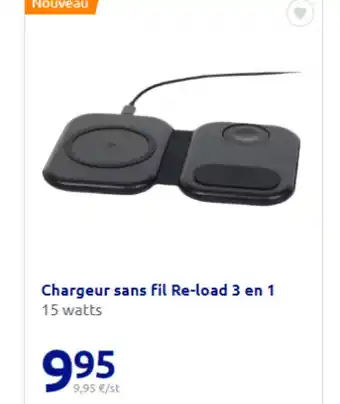 Action Chargeur sans fil Re-load 3 en 1 15 watts offre