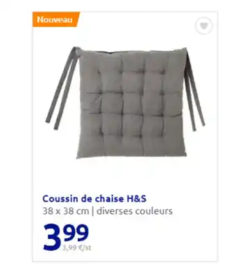 Action Coussin de chaise H&S 38 x 38 cm | diverses couleurs offre