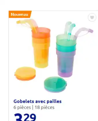 Gobelets avec pailles 6 pièces | 18 pièces