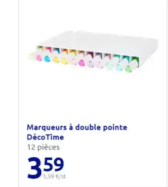 Action Marqueurs à double pointe Déco Time 12 pièces offre