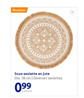 Action Sous-assiette en jute Dia. 38 cm | Diverses variantes offre