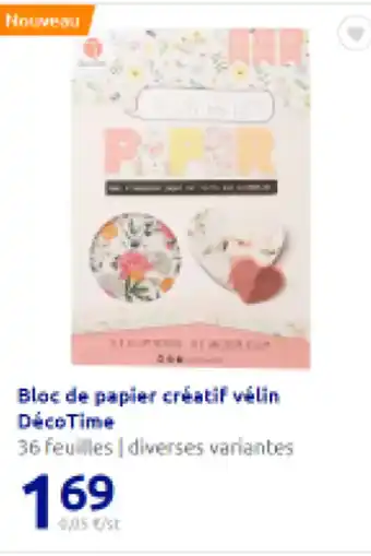 Action Bloc de papier créatif vélin DécoTime offre
