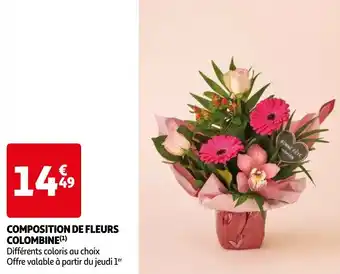 Auchan COMPOSITION DE FLEURS COLOMBINE(¹) offre