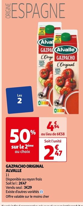 Auchan GAZPACHO ORIGINAL ALVALLE offre