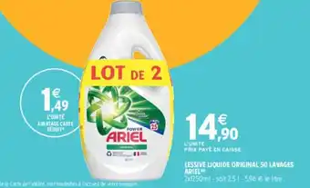 Intermarché LESSIVE LIQUIDE ORIGINAL 50 LAVAGES ARIEL) offre