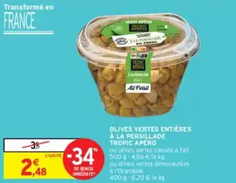 Intermarché OLIVES VERTES ENTIÈRES A LA PERSILLADE AIL PERSIL offre