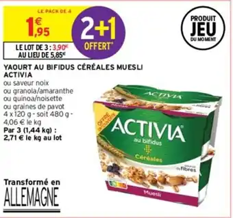 Intermarché YAOURT AU BIFIDUS CÉRÉALES MUESLI ACTIVIA offre